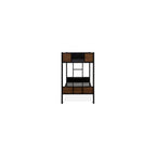 East West Furniture LYT0BLK Lynfield Twin Bunk Bed - Two Metal Beds with Two Steps Ladder and Guard Rails - Twin Over Twin Bunk Bed - Black Powder Coating Color