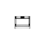 East West Furniture LYT0BLK Lynfield Twin Bunk Bed - Two Metal Beds with Two Steps Ladder and Guard Rails - Twin Over Twin Bunk Bed - Black Powder Coating Color