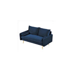 Container Furniture Direct Kent Modern Loveseat, European Style Velvet Living Room Furniture with Tapered Legs, Vintage Flair, and Sleek Design, Love Seat, Dark Blue