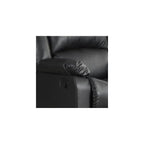 Standard Manual Recliner, Black Faux Leather Small Space Upholstered