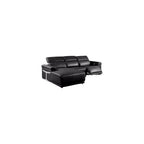 Blackjack Furniture Riccardo 3-Piece Power Reclining Sectional Couch for Living Room with 1 Recliner Seat, Top-Grain Italian Leather, Adjustable Headrests, Left-Facing L-Shape Sofa, Black