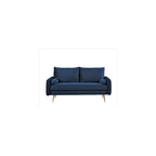 Container Furniture Direct Kent Modern Loveseat, European Style Velvet Living Room Furniture with Tapered Legs, Vintage Flair, and Sleek Design, Love Seat, Dark Blue