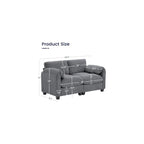 Loveseat Sofa, Modern 2 Seater Corduroy Sofa Couch for Living Room Bedroom Reading Room Office, Dark Gray