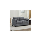 Loveseat Sofa, Modern 2 Seater Corduroy Sofa Couch for Living Room Bedroom Reading Room Office, Dark Gray