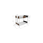 East West Furniture LYT0BLK Lynfield Twin Bunk Bed - Two Metal Beds with Two Steps Ladder and Guard Rails - Twin Over Twin Bunk Bed - Black Powder Coating Color