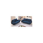 Container Furniture Direct Kent Modern Loveseat, European Style Velvet Living Room Furniture with Tapered Legs, Vintage Flair, and Sleek Design, Love Seat, Dark Blue