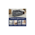 Loveseat Sofa, Modern 2 Seater Corduroy Sofa Couch for Living Room Bedroom Reading Room Office, Dark Gray