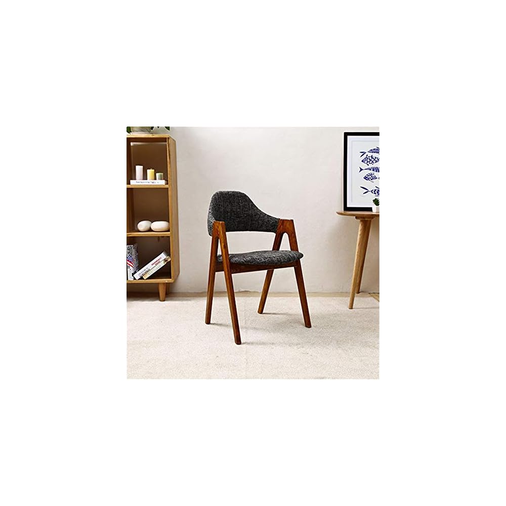 Renovation House Floor Chair Solid Wood Chair Chair Sofa Chair in Solid Wood Recliner for Bedroom Dining Living Room Office (Color : Black Size : 80 * 45 * 48cm)
