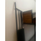 East West Furniture LYT0BLK Lynfield Twin Bunk Bed - Two Metal Beds with Two Steps Ladder and Guard Rails - Twin Over Twin Bunk Bed - Black Powder Coating Color