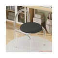 Modern Acrylic Vanity Chair with Backrest - Transparent Crystal Design, Plush Velvet Upholstery, High-Density Foam, Non-Slip Base - Stylish & Comfortable for Home/Office Use (Milky White)
