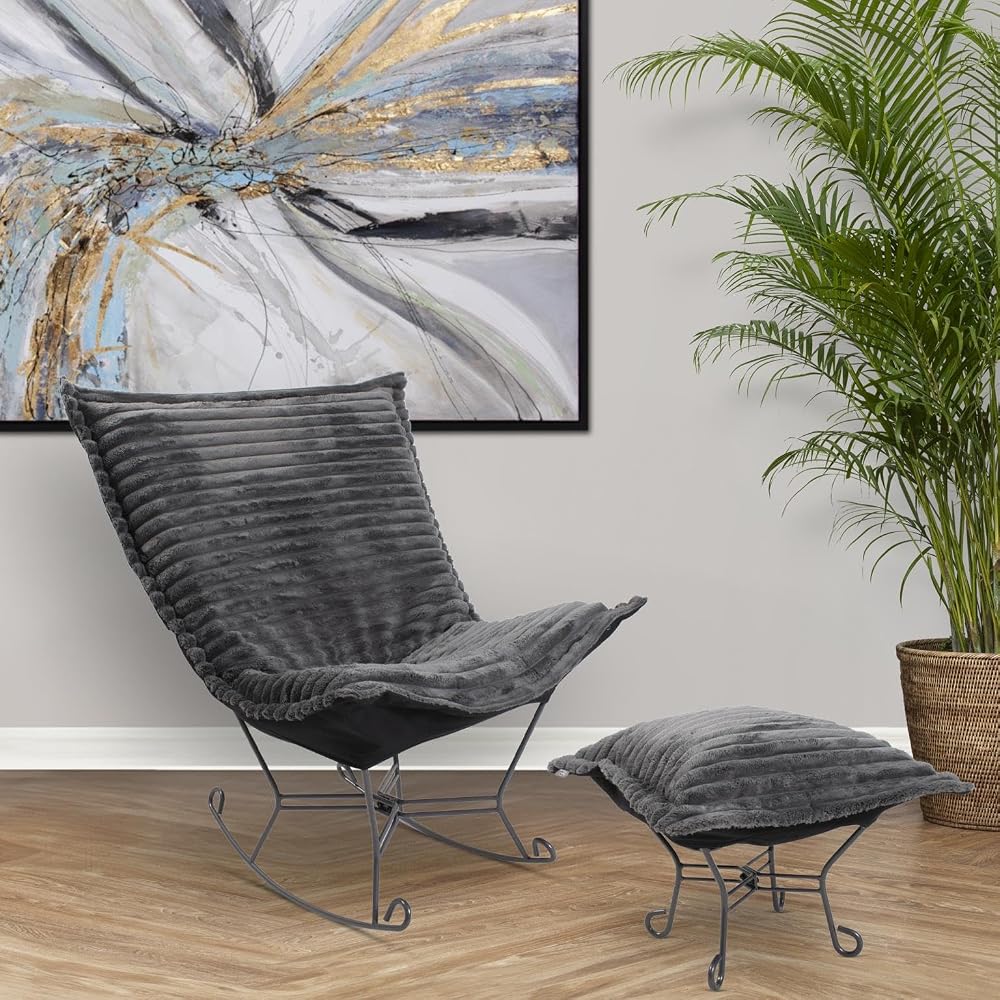 Howard Elliott Collection Puff Rocker Shar Pei Charcoal/Black