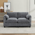Loveseat Sofa, Modern 2 Seater Corduroy Sofa Couch for Living Room Bedroom Reading Room Office, Dark Gray